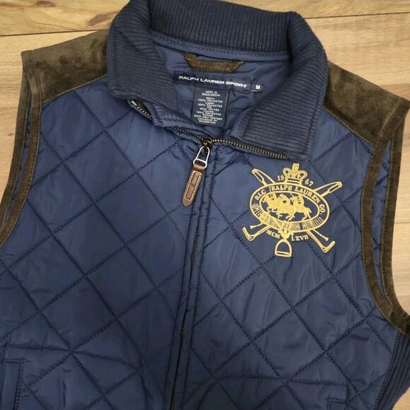 Ralph Lauren Vest Womens Medium Equestrian Full Zip Logo Embroidered Quilted - Picture 1 of 11